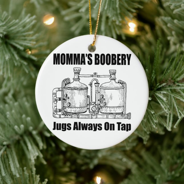 Momma's Boobery Jugs Always On Tap Ceramic Tree Decoration (Tree)