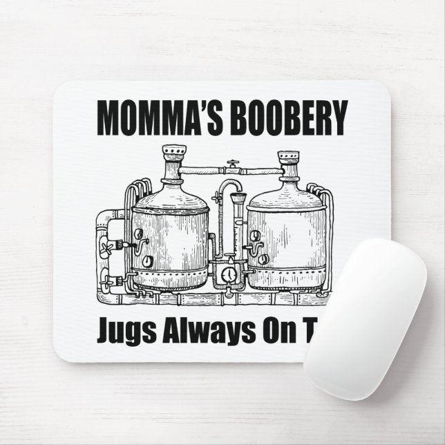 Momma's Boobery Jugs Always On Tap Mouse Mat (With Mouse)