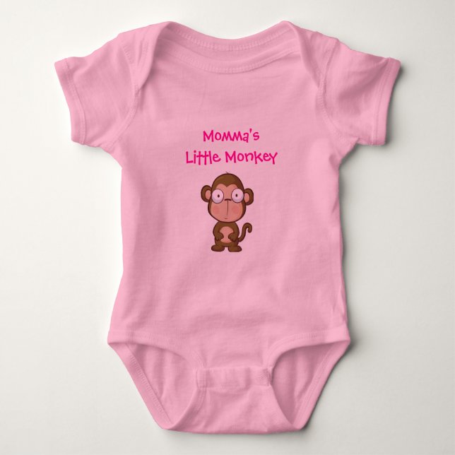 Momma's Little Monkey Baby Bodysuit (Front)