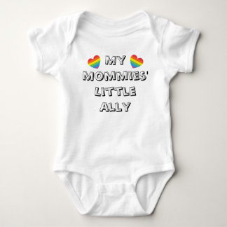 Mommies' Ally Rainbow Hearts | Two Moms Cute Pride Baby Bodysuit