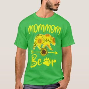 Mommom Bear Sunflower Gifts Funny Mothers Day Mum, T-Shirt