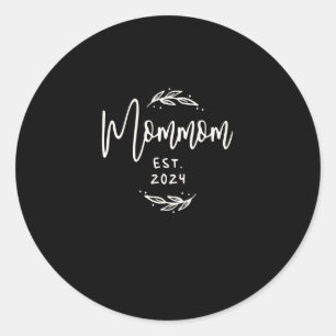 Mommom Established 2024 Funny Grandma Classic Round Sticker