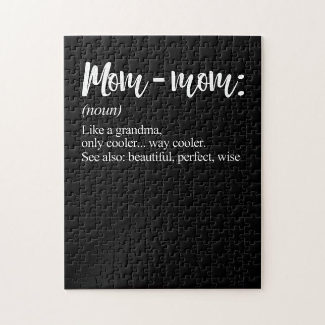 Mommom Gift Definition Grandma Mum-Mum Mothers Day Jigsaw Puzzle (Vertical)