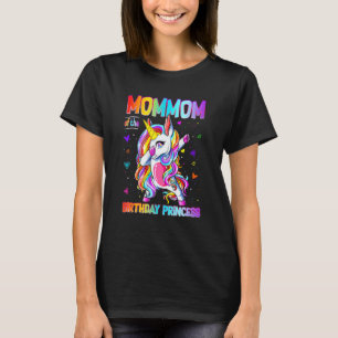 Mommom Of The Birthday Princess Girl Dabbing Unico T-Shirt