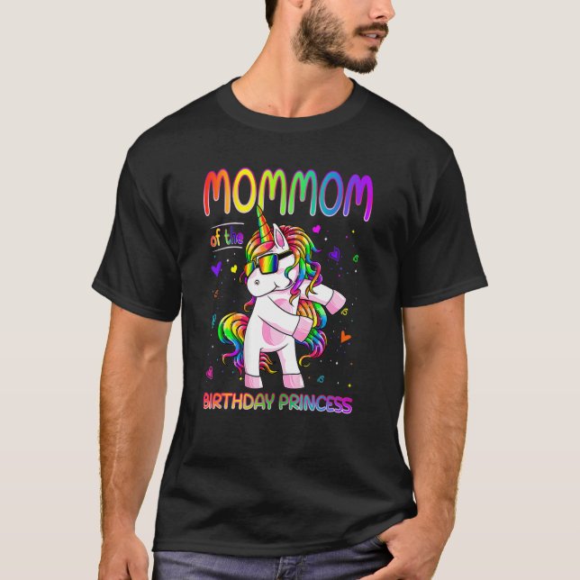 Mommom Of The Birthday Princess Girl Flossing Unic T-Shirt (Front)