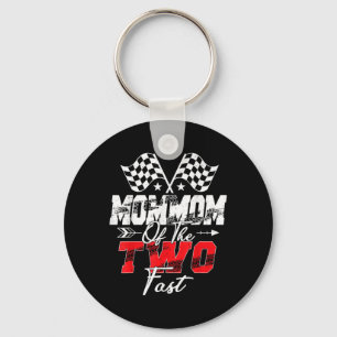 Mommom Of The Two Fast Second Birthday Racing Car Key Ring