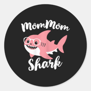 Mommom Shark Mother's Day Grandma Funny Mum-mum  Classic Round Sticker