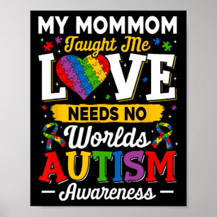 Mommom Taught Me Love Needs No Words Funny Autism Poster