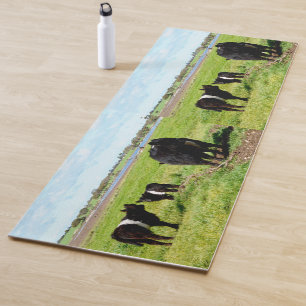 Mommy And Baby Belted Galloway Cows, Yoga Mat