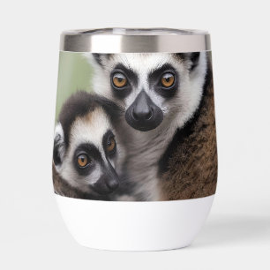 Mommy And Baby Lemur Cuddling,