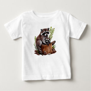Mommy And Baby Raccoons  T-Shirt
