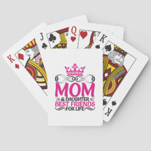 Mommy Art Mom And Daughter Best Friends Playing Cards