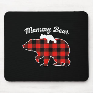 Mommy Bear Flannel Red Plaid Pajama Family Matchin Mouse Mat