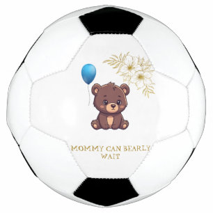 MOMMY CAN BEARLY WAIT cute girl bearly Baby bodysu Football