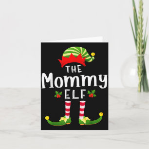 Mommy Christmas Elf Matching Pajama X-mas Party  Card