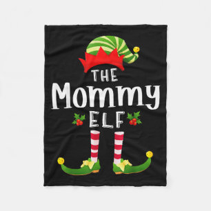 Mommy Christmas Elf Matching Pajama X-mas Party  Fleece Blanket