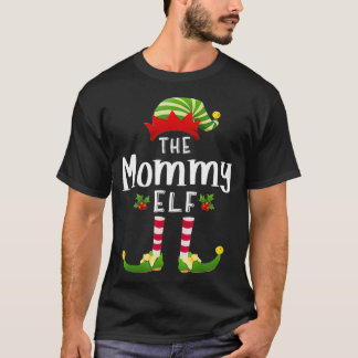 Mommy Christmas Party Elf Matching Family Group  T-Shirt