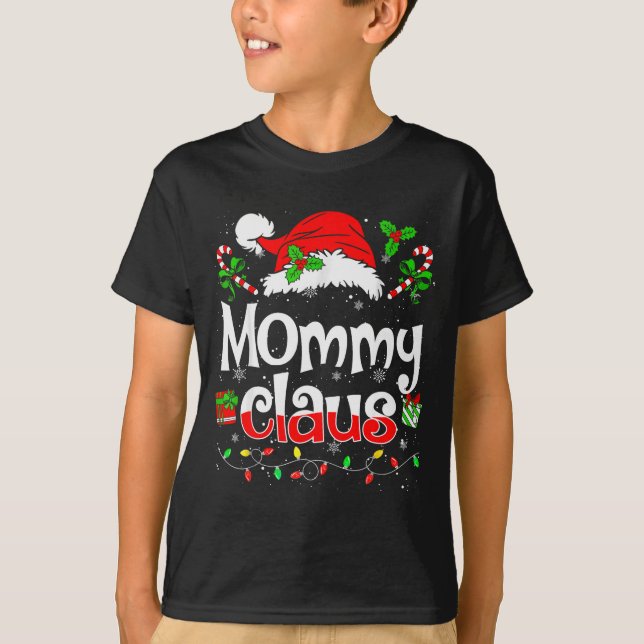 Mommy Claus Shirt Christmas Lights Pajama Family M (Front)