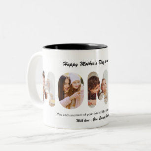 Mommy Custom Word Photo Collage Mother's Day Two-Tone Coffee Mug