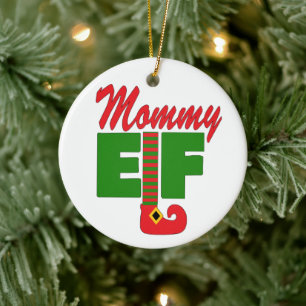 Mommy Elf Ceramic Tree Decoration