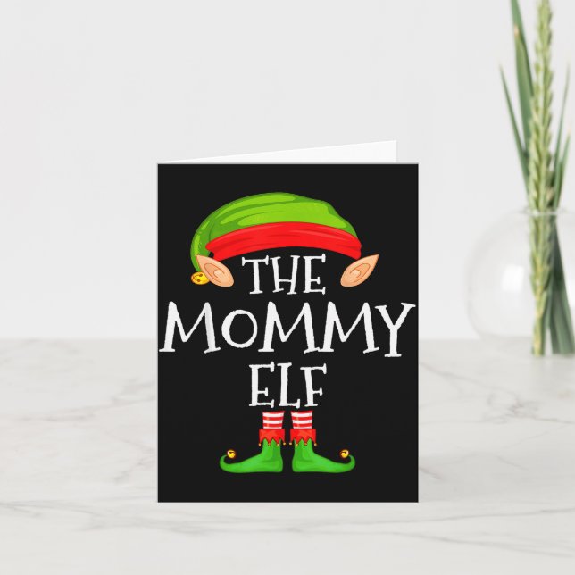 Mommy Elf Family Christmas Mommy Elf Sweater Match Card (Front)