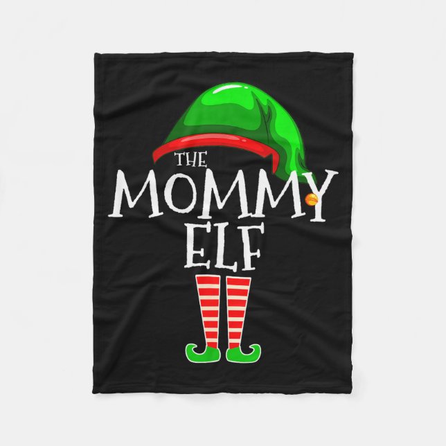 Mommy Elf Family Matching Group Christmas Mom  Fleece Blanket (Front)