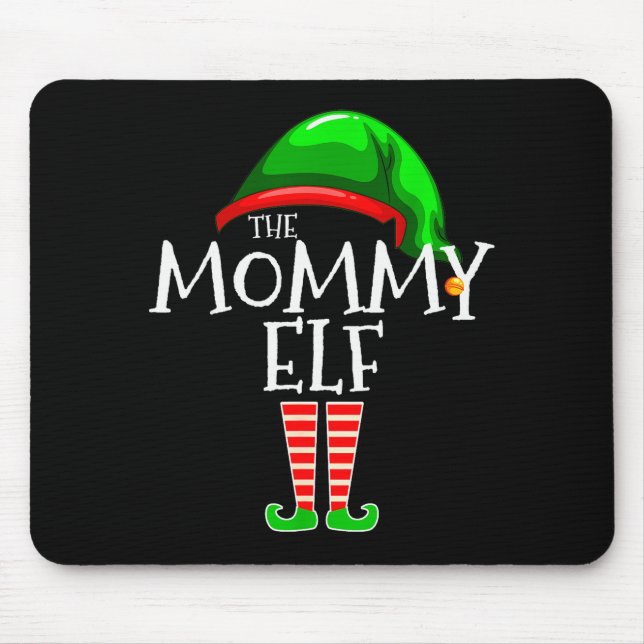 Mommy Elf Family Matching Group Christmas Mom  Mouse Mat (Front)