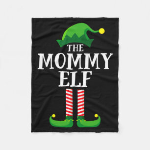 Mommy Elf Matching Family Christmas Party Fleece Blanket