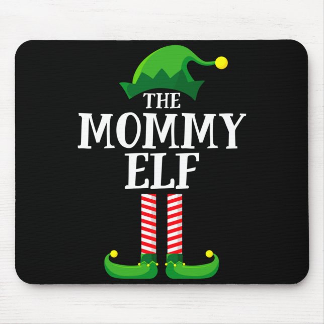 Mommy Elf Matching Family Christmas Party  Mouse Mat (Front)