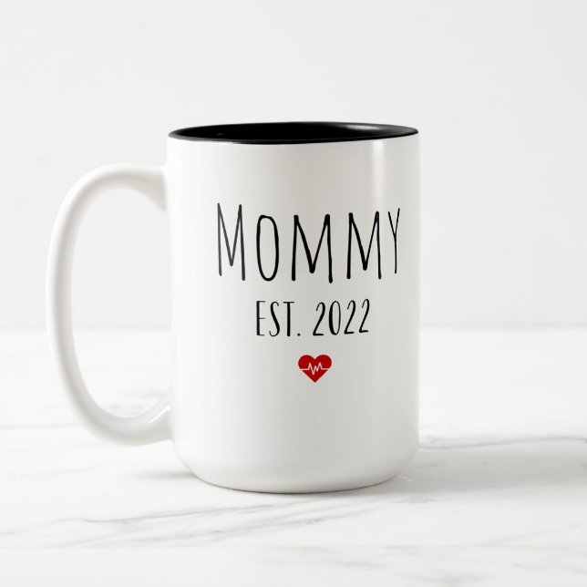 Mommy est 2022 new mom first mother's day Two-Tone coffee mug (Left)