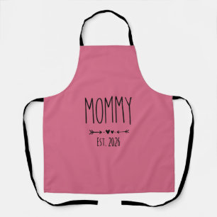 Mommy Est 2026 Pregnancy Minimalist Personalized  Apron