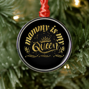 Mommy Is My Queen Gold Metal Tree Decoration