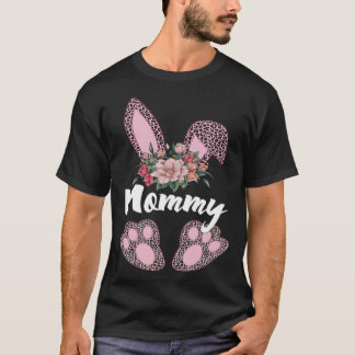 Mommy Leopard Bunny Matching Family Easter Day Par T-Shirt