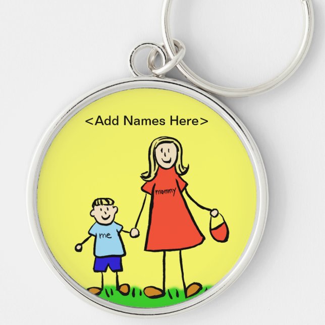 Mommy & Me Keychain (Blond Customize Names) (Front)