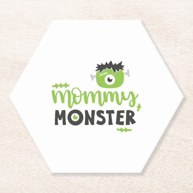 Mommy Monster Gifts Halloween Gift For Mom Paper Coaster (Front)
