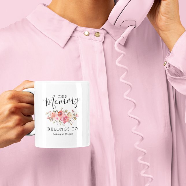 Mommy Mothers Day Pink Floral Coffee Mug (Creator Uploaded)