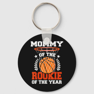Mommy Of Rookie 1st Sketll Birthday Theme Matching Key Ring
