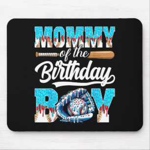 Mommy of The Birthday Boy Baseball Ice Cream Drip Mouse Mat