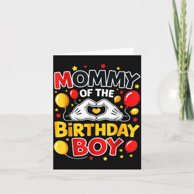 Mommy Of The Birthday Boy Family Party Birthday  Card (Front)
