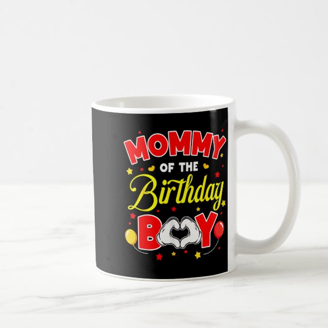 Mommy Of The Birthday Boy Matching Mom Son Family  Coffee Mug (Right)