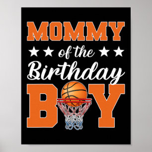 Mommy Of The Birthday Boy Sketll Mom Matching Birt Poster