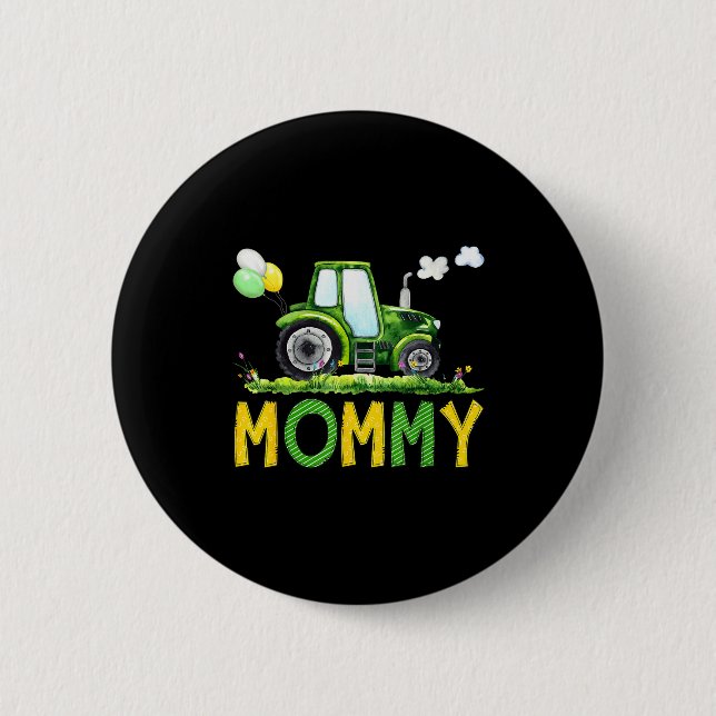 Mommy Of The Birthday Boy Tractor Farm Truck Match 6 Cm Round Badge (Front)