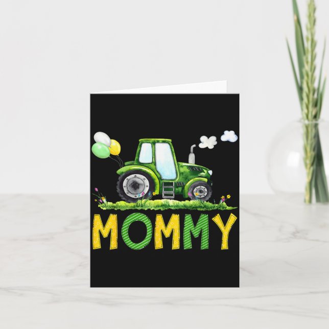 Mommy Of The Birthday Boy Tractor Farm Truck Match Card (Front)