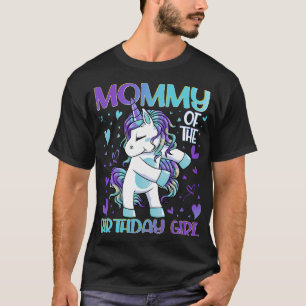 Mommy of the Birthday Girl Flossing Unicorn Mom Mo T-Shirt