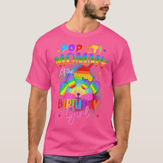 Mommy of the Birthday Girl Unicorn Girls Rainbow P T-Shirt