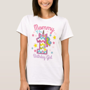 Mommy of the First birthday Unicorn custom design T-Shirt