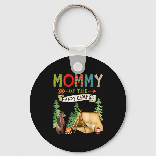 Mommy Of The Happy Camper First Birthday Camng  Key Ring (Front)