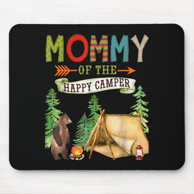 Mommy Of The Happy Camper First Birthday Camng  Mouse Mat (Front)