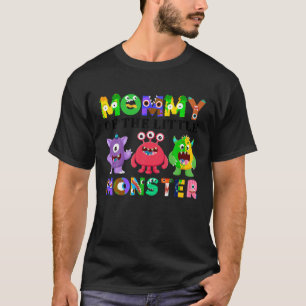 Mommy Of The Little Monster Birthday Party Family  T-Shirt