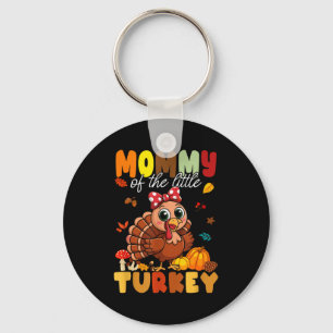Mommy Of The Little Turkey Thanksgiving Baby Showe Key Ring
